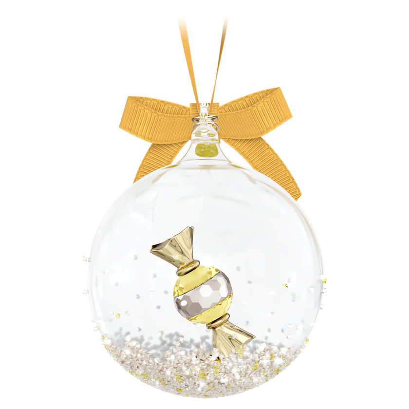 swarovski كرة زينة holiday cheers بها مجسم حلوى، لون أصفر
