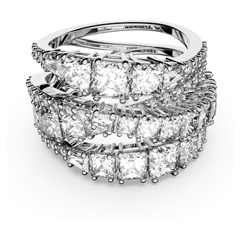 swarovski خاتم hyperbola، قطع مختلط، لون أبيض، طلاء روديوم