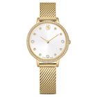 swarovski ساعة clarica، صناعة سويسرية، سوار معدني، لون ذهبي، لمسة نهائية باللون الذهبي