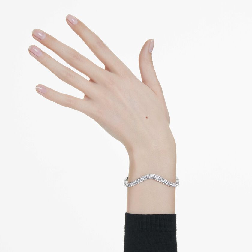 swarovski سوار sublima، قطع مُستدير، لون أبيض، طلاء روديوم