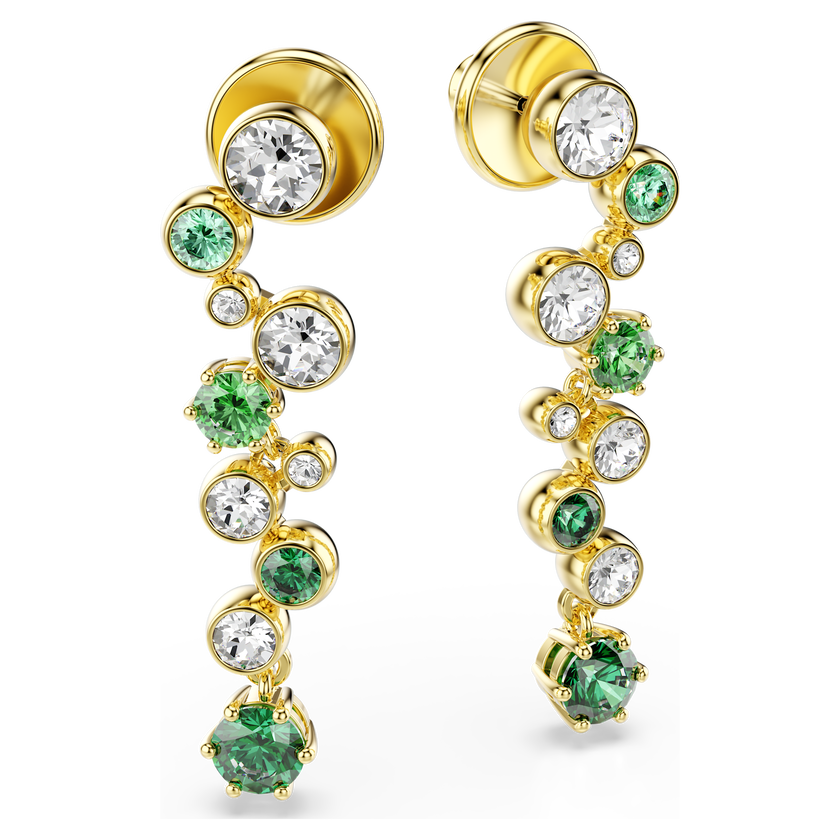 swarovski أقراط متدلية constella، قطع متنوع، لون أخضر، طلاء باللون الذهبي