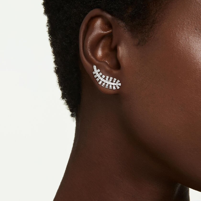 swarovski أقراط vienna، قطع متنوع، ريشة، لون أبيض، طلاء روديوم