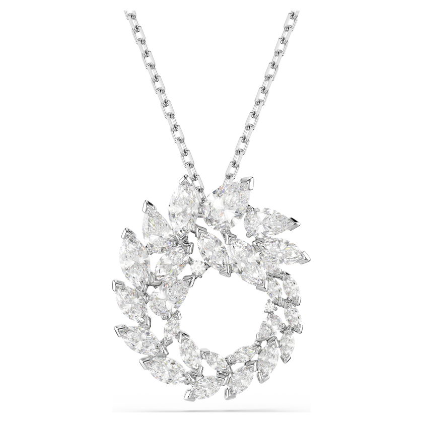 swarovski قلادة mesmera، قطع ماركيز، لون أبيض، طلاء روديوم