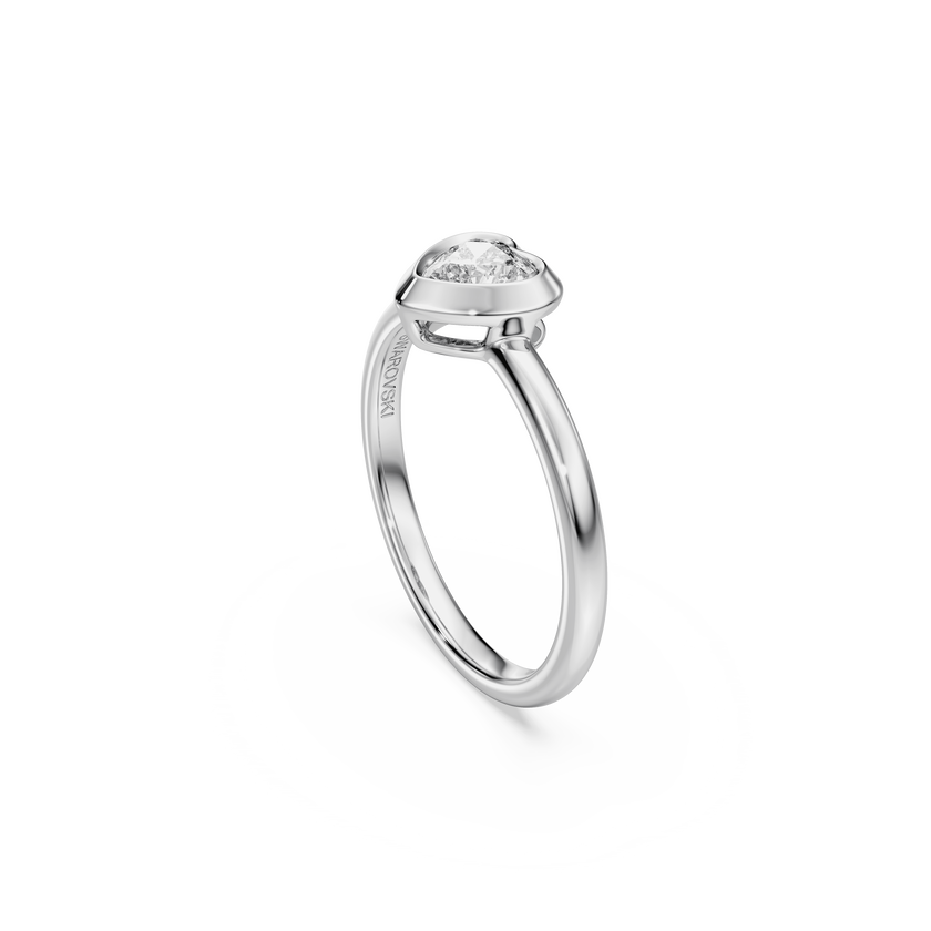 swarovski خاتم سوليتير eternity، ألماس مُصنع في المختبر إجمالي 0 5 قيراط، شكل قلب، فضة استرليني