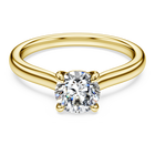 swarovski خاتم سوليتير eternity، ألماس مُصنع في المختبر إجمالي 1 قيراط، شكل دائري، لون أبيض، ذهب أصفر عيار 18 قيراط
