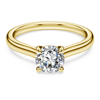 swarovski خاتم سوليتير eternity، ألماس مُصنع في المختبر إجمالي 1 قيراط، شكل دائري، لون أبيض، ذهب أصفر عيار 18 قيراط