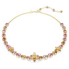 swarovski عقد idyllia، قطع متنوع، شكل زهرة، ألوان متعددة، طلاء باللون الذهبي