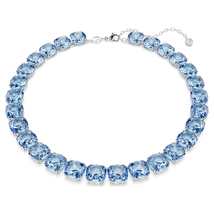 swarovski عقد millenia، قطع كوشن، لون أزرق، طلاء روديوم