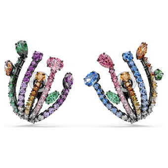swarovski أقراط matrix، قطع متنوع، شكل باقة، ألوان متعددة، طلاء روثينيوم