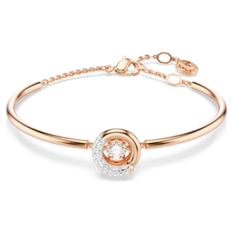 swarovski سوار dextera، قطع مستدير، لون أبيض، طلاء باللون الذهبي الوردي