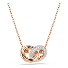 swarovski dextera pendant  round cut  white  rose gold tone plated