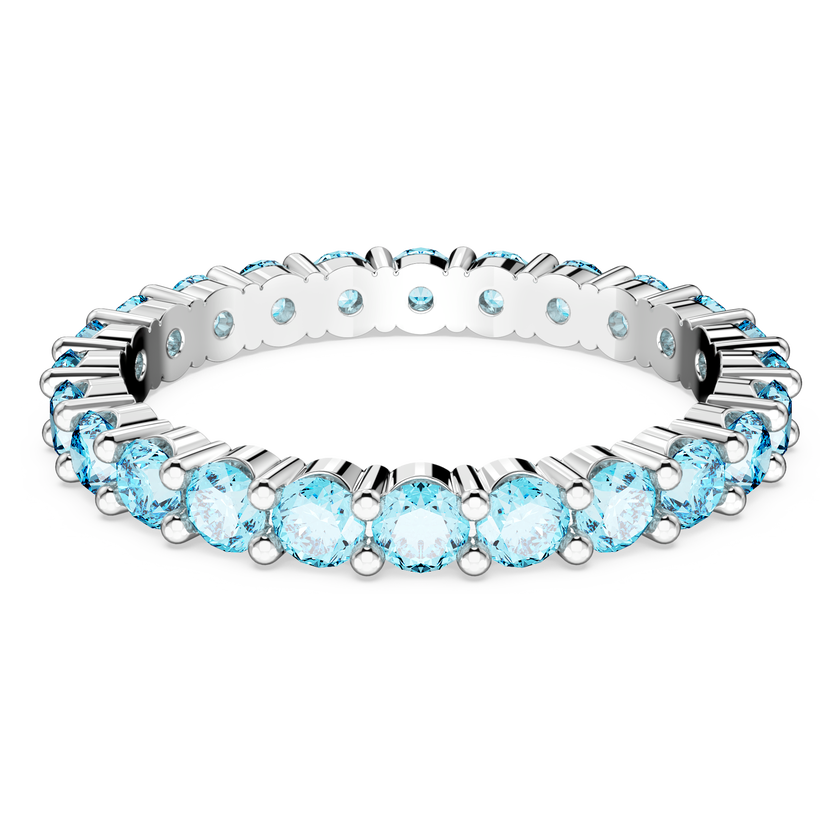 swarovski خاتم matrix، قطع مُستدير، لون أزرق، طلاء روديوم