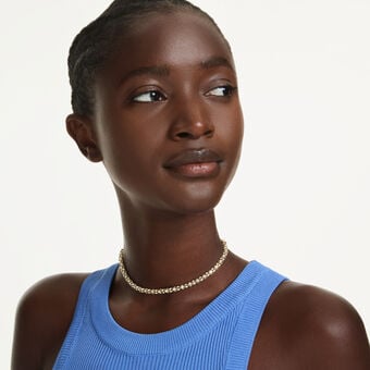 swarovski dextera necklace  round cut  white  gold tone finish