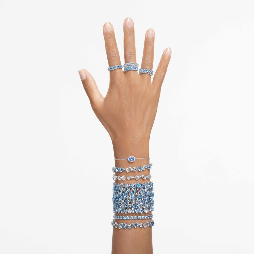 swarovski سوار matrix tennis، قطع مُستدير، لون أزرق، طلاء روديوم