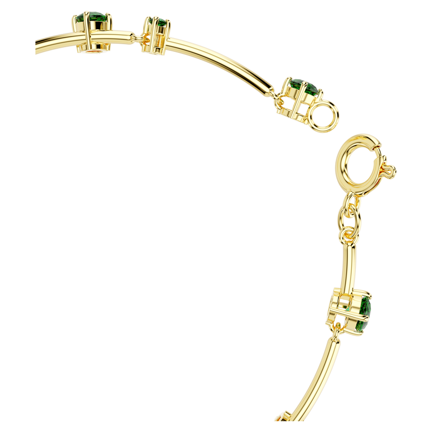 swarovski سوار constella، قطع مُستدير متنوع، لون أخضر، طلاء بلون ذهبي