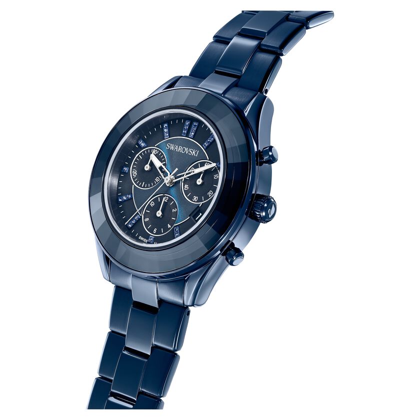 ساعة Octea Lux، سوار معدن، طلاء PVD أزرق