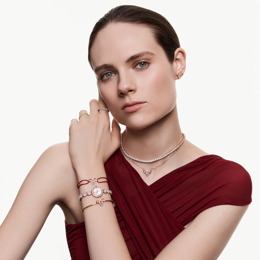 swarovski خاتم الهالة una angelic، قطع الوسادة، لون أبيض، طلاء روديوم