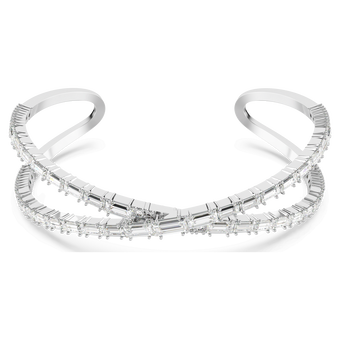 swarovski سوار hyperbola عريضة، شكل إنفينيتي، لون أبيض، طلاء روديوم