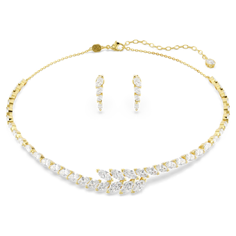 swarovski طقم mesmera، طقم  2 ، قطع ماركيز، لون أبيض، لمسة نهائية من الذهب عيار 18 قيراط