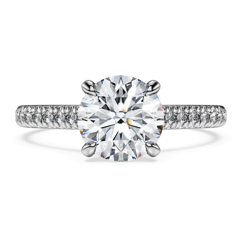 swarovski خاتم سوليتير eternity، ألماس مُصنع في المختبر بإجمالي 1 7 قيراط، شكل دائري، ذهب أبيض عيار 18