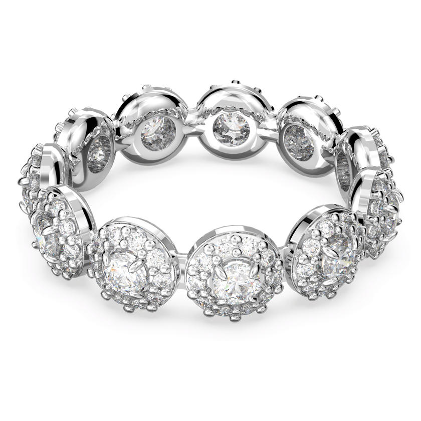 swarovski خاتم una angelic، قطع مُستدير، لون أبيض، طلاء روديوم