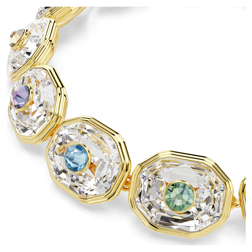 swarovski سوار choma tennis، قطع مُثَمَّن، ألوان متعددة، طلاء باللون الذهبي