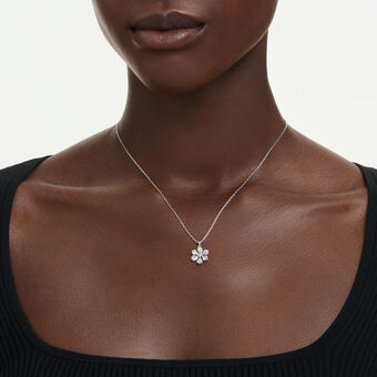 swarovski قلادة idyllia، قطع متنوع، ندفة ثلج، لون أبيض، طلاء روديوم