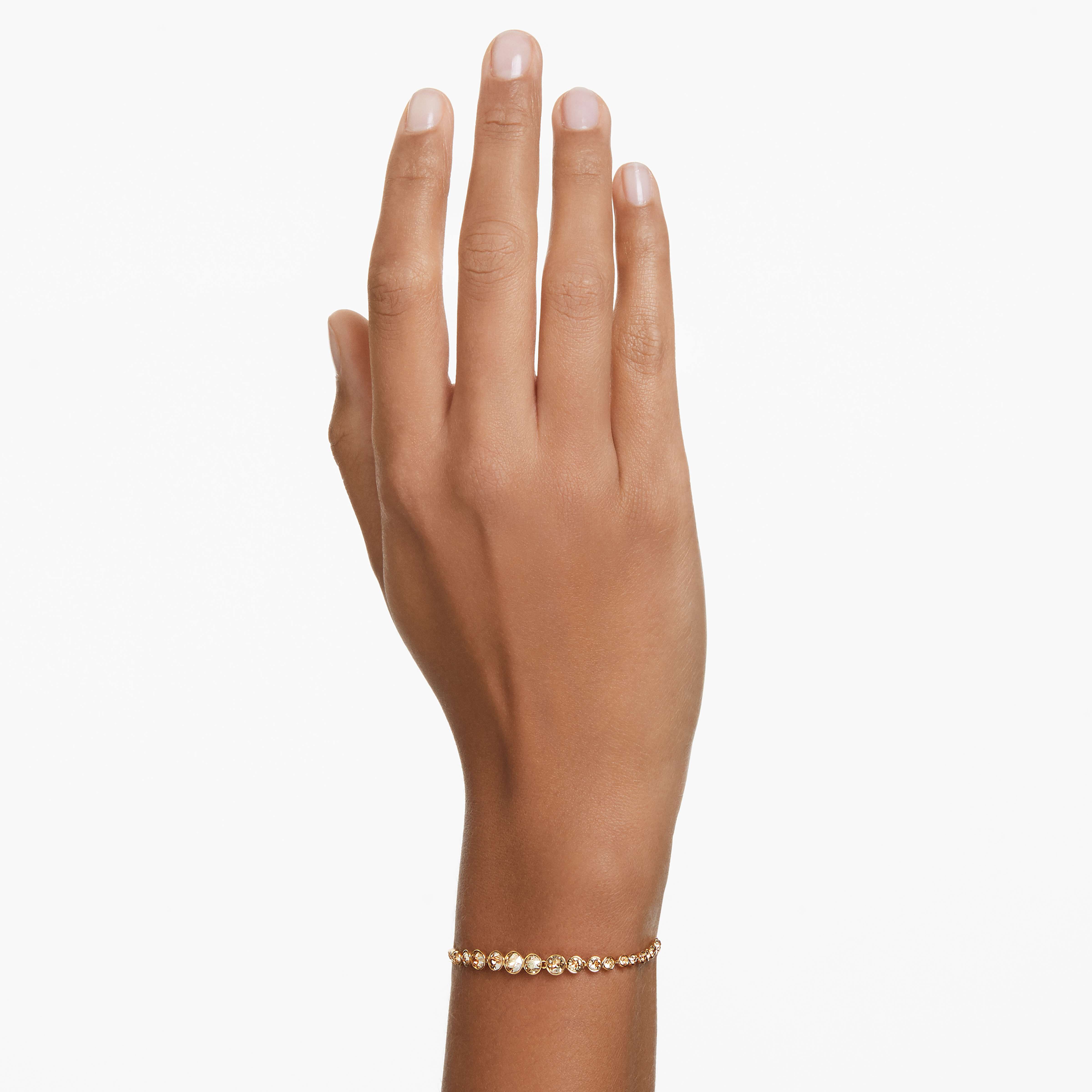 swarovski سوار emily، قطع مستدير متنوع، لون وردي، طلاء بلون ذهبي وردي