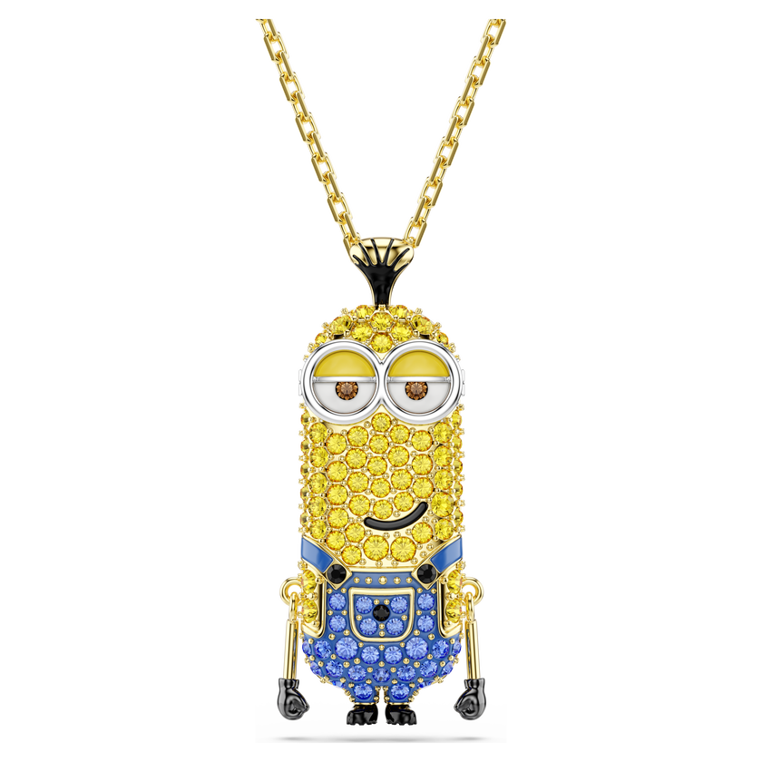 swarovski minions kevin pendant  pav   multicolored  gold tone plated