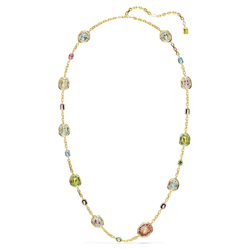 swarovski سلسلة chroma، قطع مُثَمَّن، ألوان متعددة، طلاء باللون الذهبي