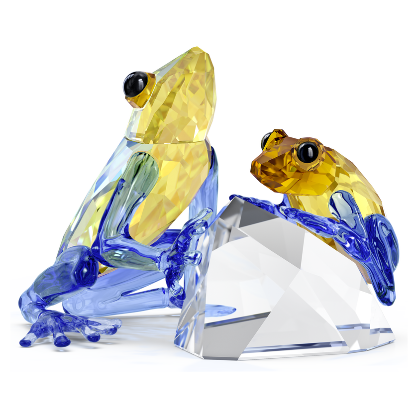 swarovski مجسم ضفدع وطفله، مجموعة idyllia
