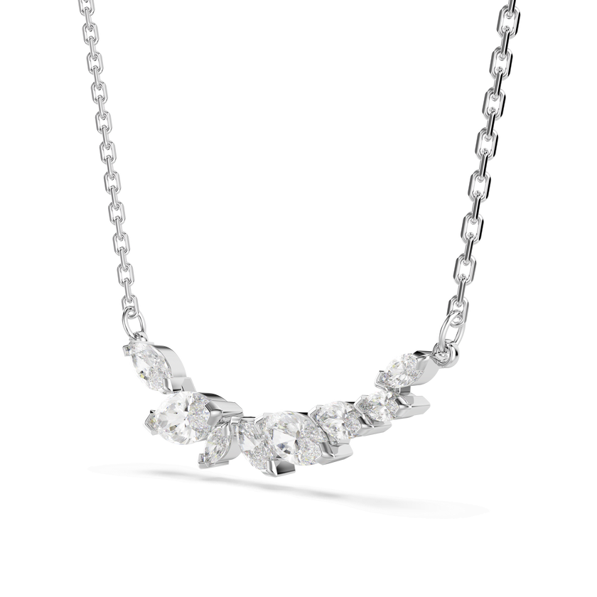 swarovski عقد mesmera، قطع ماركيز، لون أبيض، طلاء روديوم