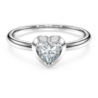swarovski خاتم سوليتير eternity، ألماس مُصنع في المختبر إجمالي 0 5 قيراط، شكل قلب، فضة استرليني