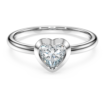 swarovski خاتم سوليتير eternity، ألماس مُصنع في المختبر إجمالي 0 5 قيراط، شكل قلب، فضة استرليني