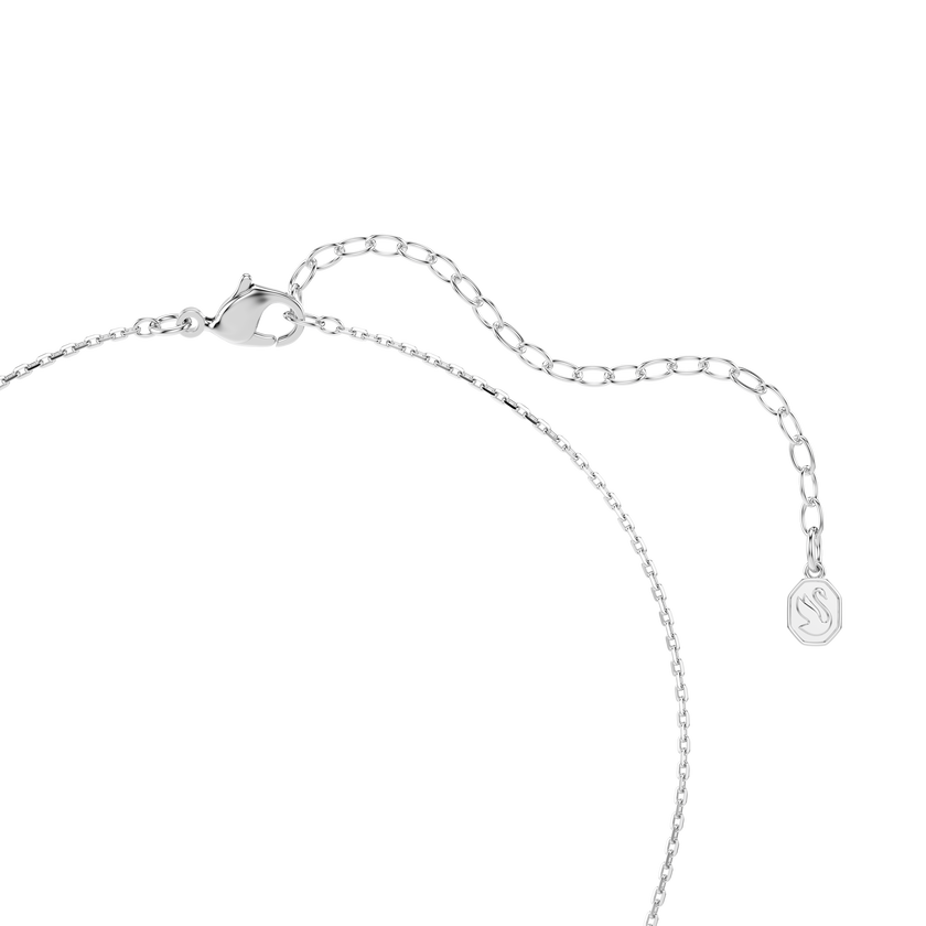 swarovski عقد hyperbola، قطع مُستدير، قلب، لون أبيض، لمسة نهائية من معادن مختلطة