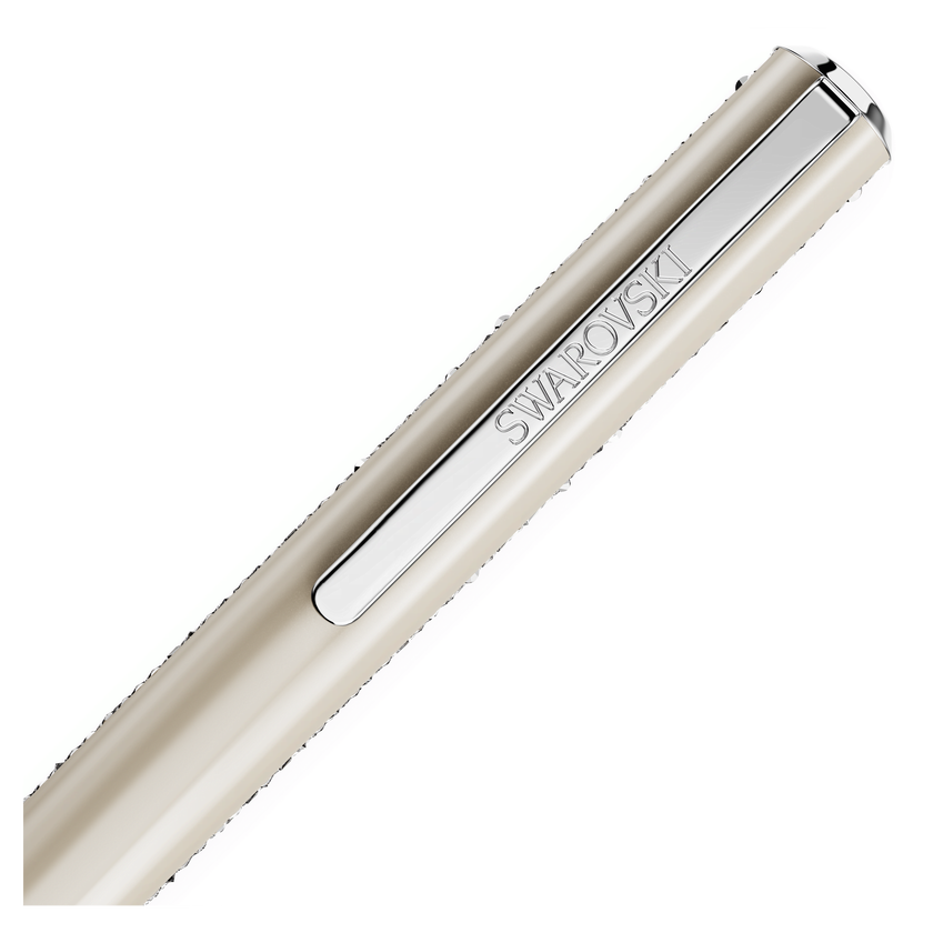 swarovski قلم حبر جاف crystal shimmer glide، لون بيج، لون بيج لامع، طلاء كروم