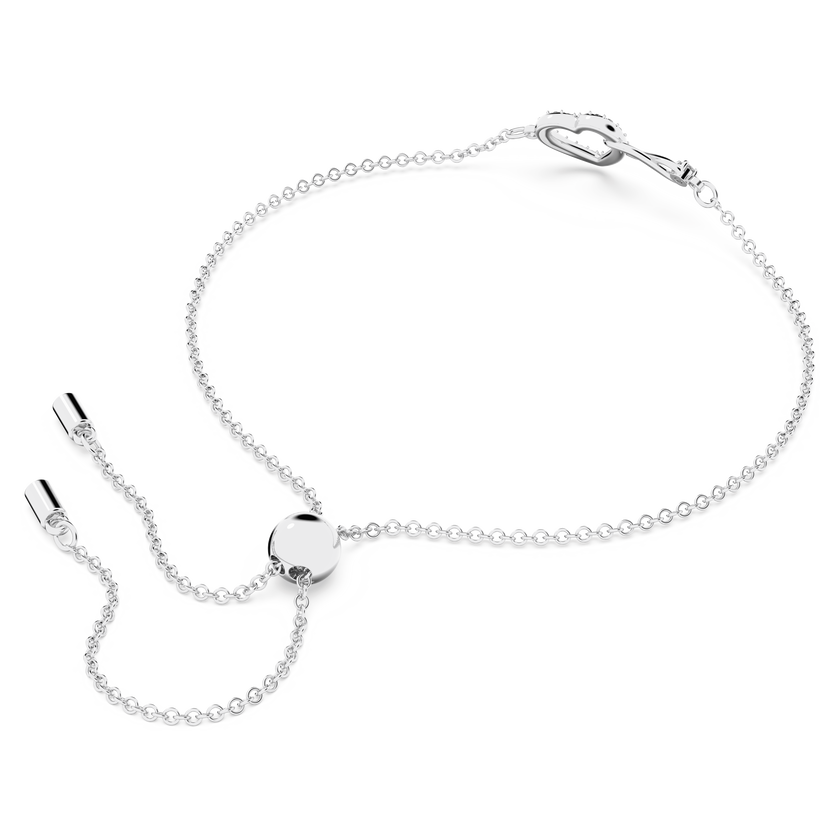 swarovski سوار hyperbola، على شكل لانهاية وقلب، لون أبيض، طلاء روديوم