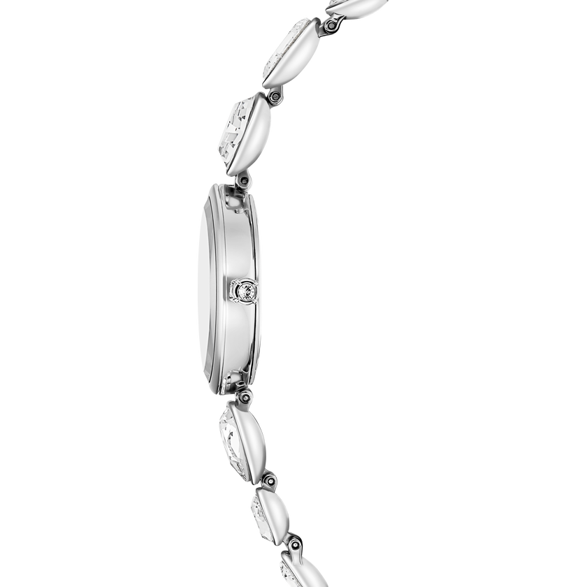 swarovski ساعة gema، سوار كريستال، لون فضي، ستانلس ستيل