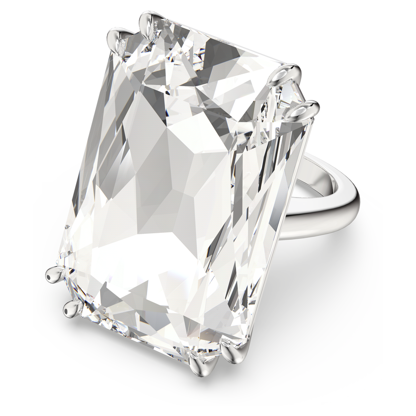 swarovski خاتم mesmera كوكتيل، مزدان بكريستال كبير الحجم، لون أبيض، طلاء روديوم
