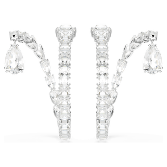 swarovski أقراط حلقية matrix، قطع متنوع، لون أبيض، طلاء روديوم