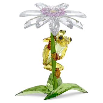 swarovski قطعة زينة على شكل ضفادع وزهرة من مجموعة idyllia