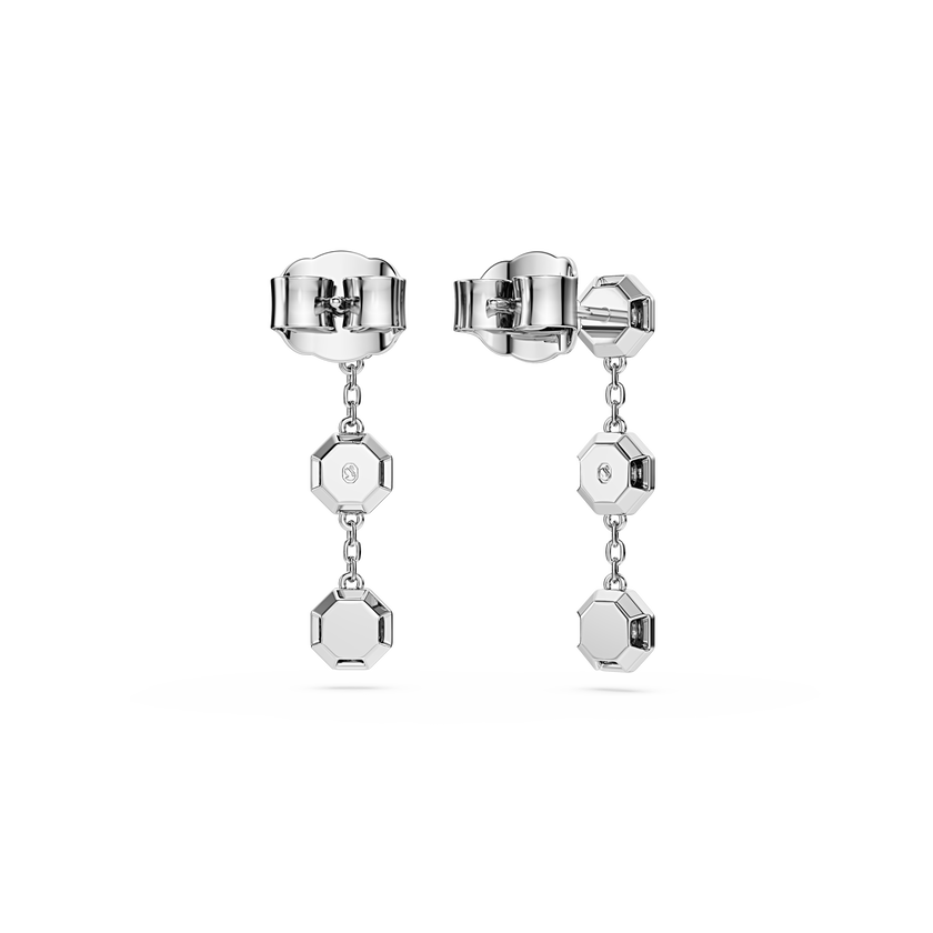 swarovski أقراط متدلية octagon، ألماس مُصنع في المختبر إجمالي 0 6 قيراط، شكل دائري، فضة استرليني