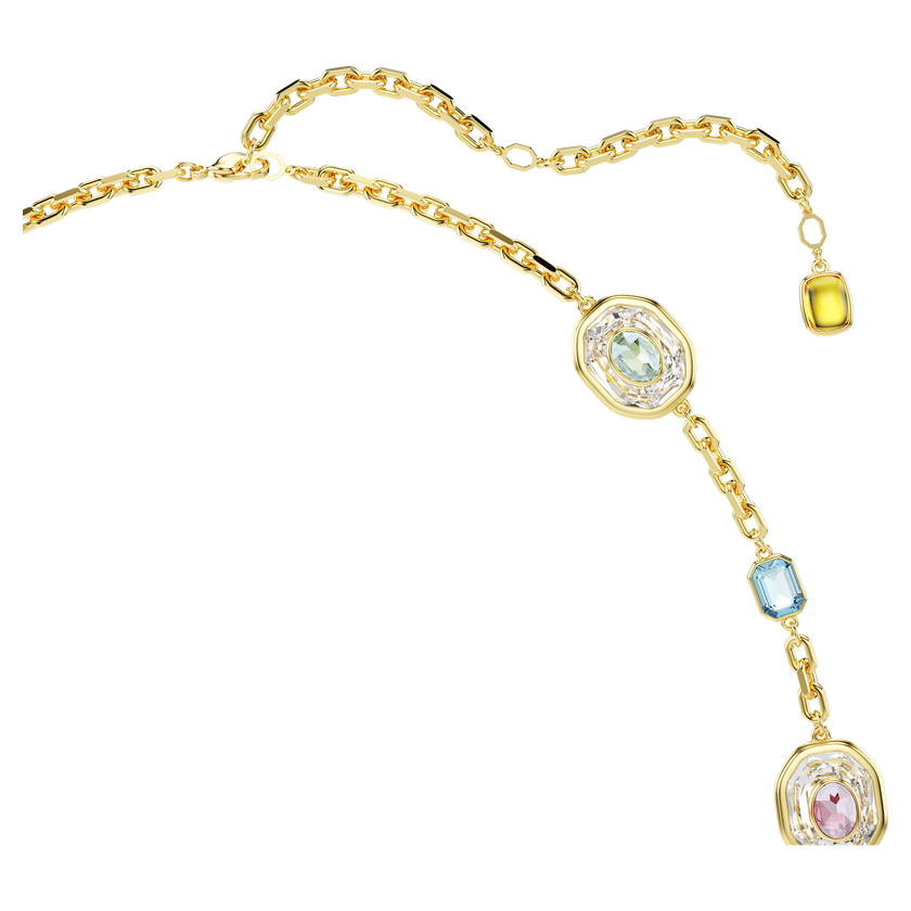 swarovski سلسلة chroma، قطع مُثَمَّن، ألوان متعددة، طلاء باللون الذهبي