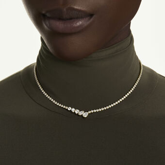 swarovski عقد mesmera، قطع متنوع، لون أبيض، لمسة نهائية من الذهب عيار 18 قيراط