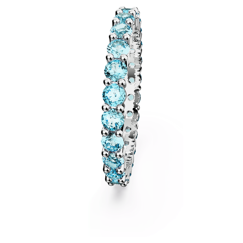 swarovski خاتم matrix، قطع مُستدير، لون أزرق، طلاء روديوم
