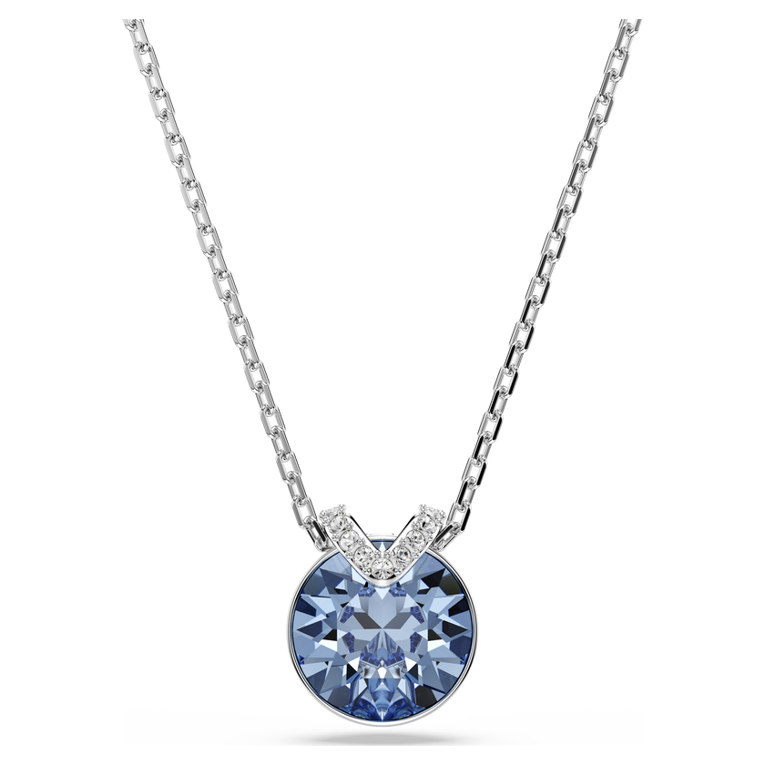 swarovski قلادة bella v، قطع دائري، لون أزرق، طلاء روديوم