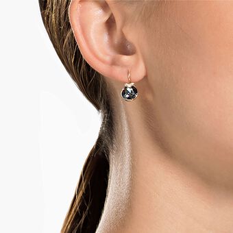 swarovski أقراط bella على شكل حرف v للأذن المثقوبة، لون رمادي، طلاء ذهبي وردي