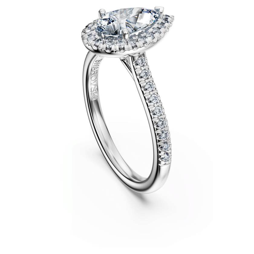 swarovski خاتم سوليتير eternity، ألماس مُصنع في المختبر إجمالي 1 3 قيراط، شكل كمثرى، ذهب أبيض عيار 18 قيراط