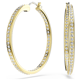 swarovski أقراط حلقية sommerset، لون أبيض، طلاء باللون الذهبي