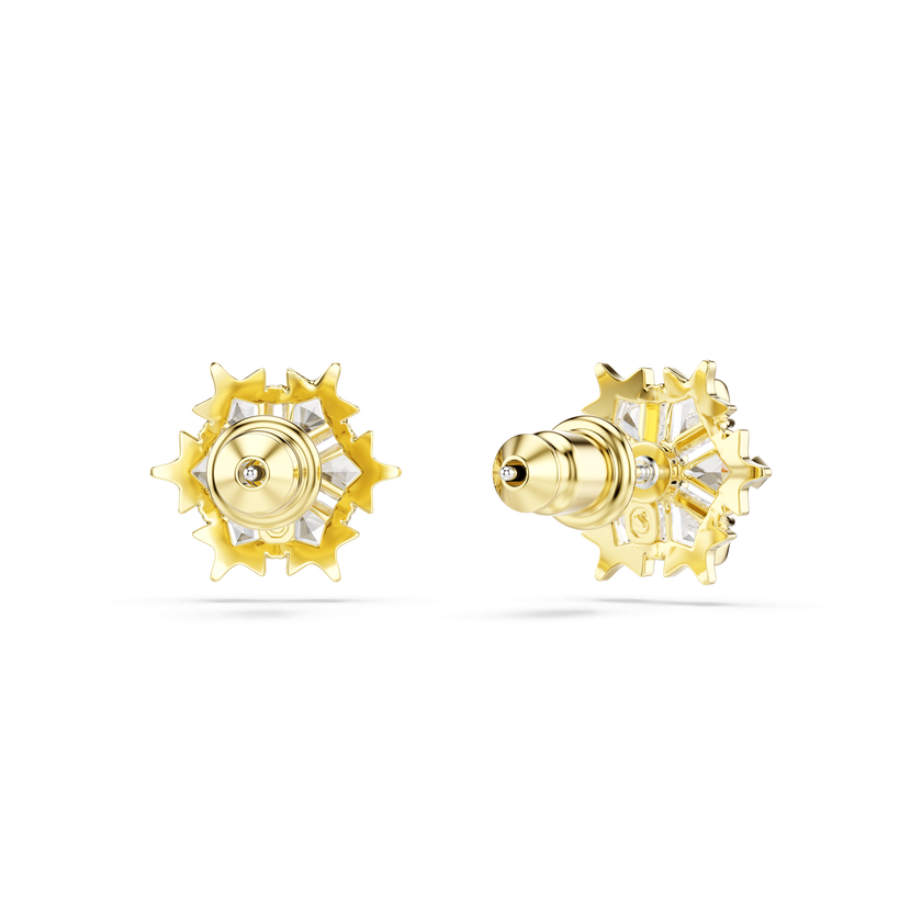swarovski أقراط دبوسية magic، قطع متنوع، ندفة ثلج، لون أبيض، لمسة نهائية من الذهب عيار 18 قيراط